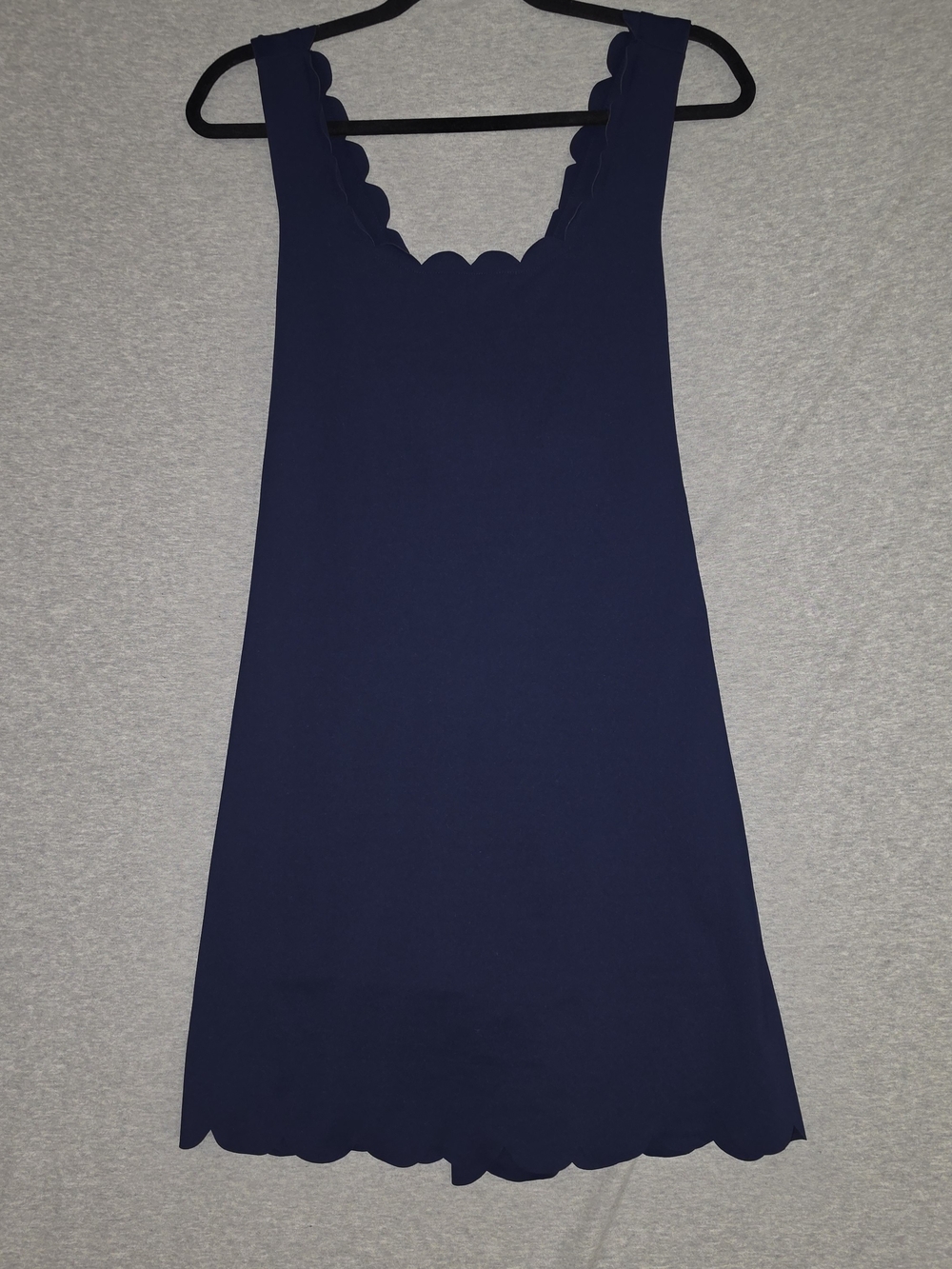 J. Crew Navy Scallop-Trim Sleeveless Mini Dress W/built In Shorts Size XL